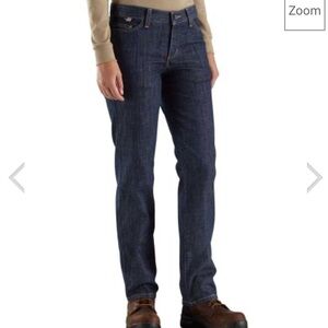 Carhartt Women's Flame Resistant Rugged Flex Loose Fit Work Jean Size 12 Short